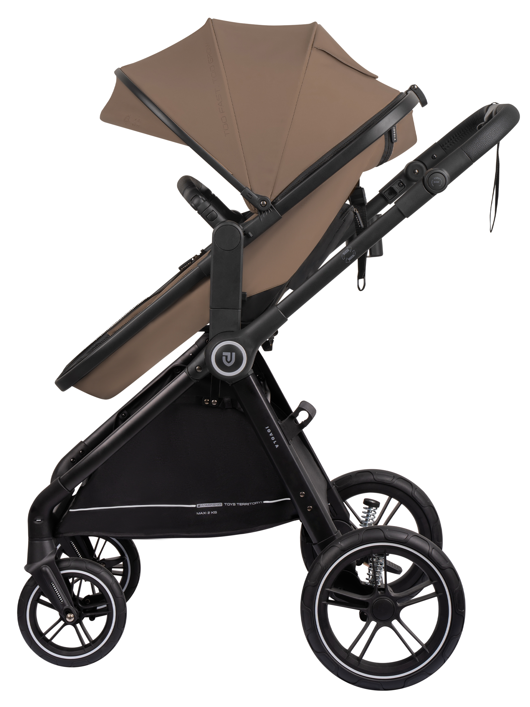 Коляска трансформер JOVOLA Truck, перекидная ручка бежевый - фото 8