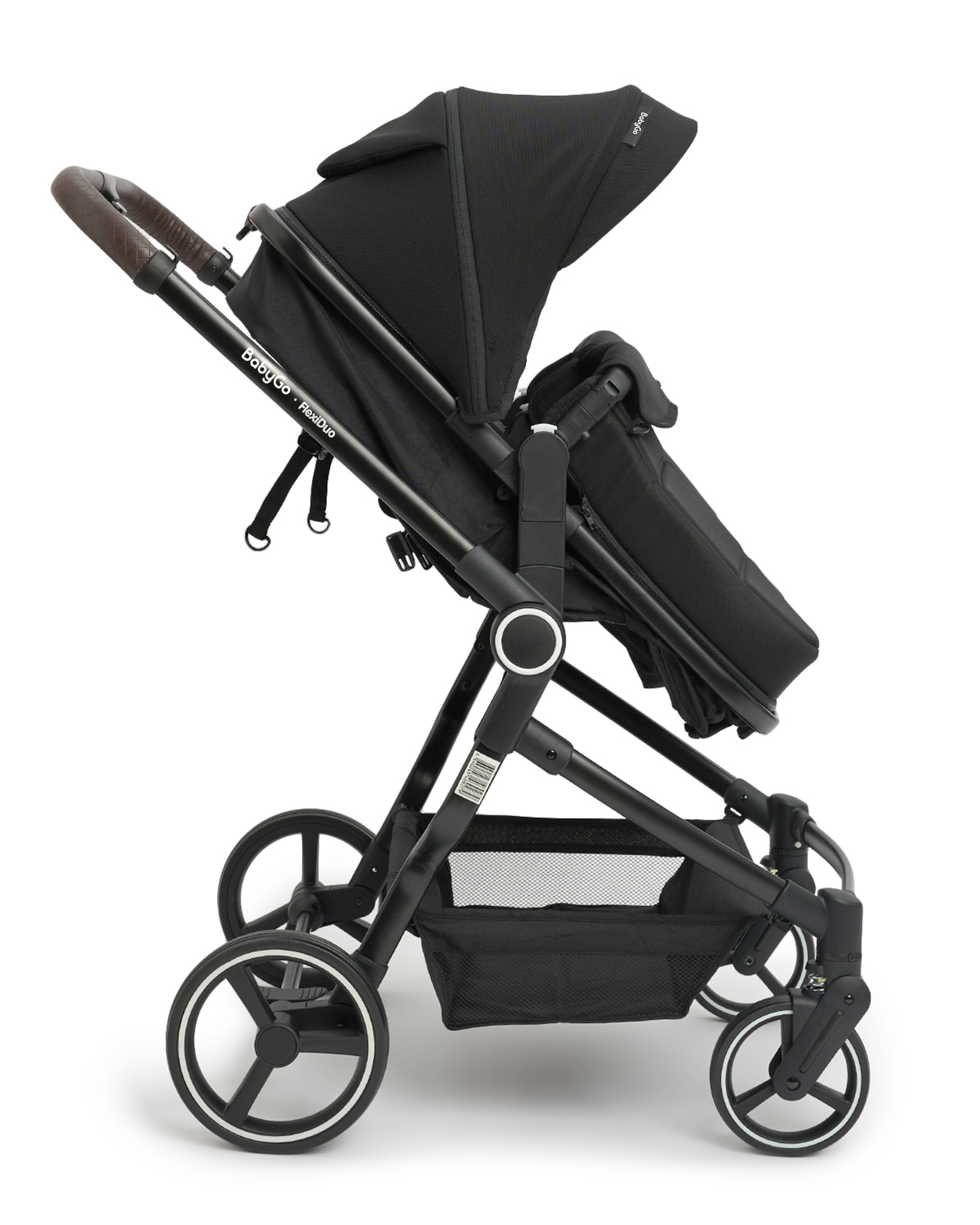 Коляска прогулочная для двойни BabyGo Flexi Duo New черный - фото 15