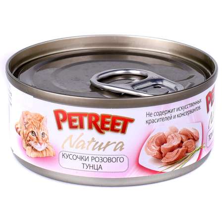 Корм влажный для кошек Petreet 70г кусочки розового тунца консервированный