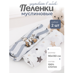 Пелёнка inlovery муслин 130x90 см 2 шт.