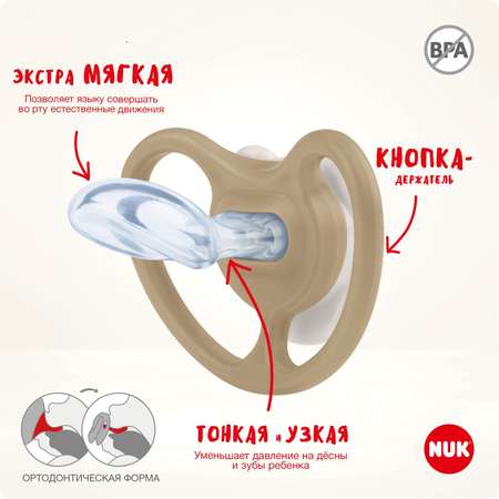 Пустышка Nuk силикон ортодонтическая от 0 мес. 1 шт.