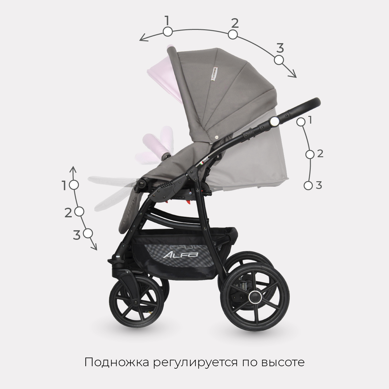 Коляска 2в1 Riko Basic ALFA Ecco - фото 4