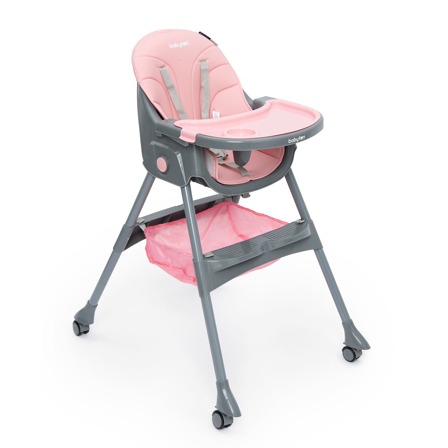 Стульчик для кормления Babyton Bueno Coral-Grey классический - фото 1