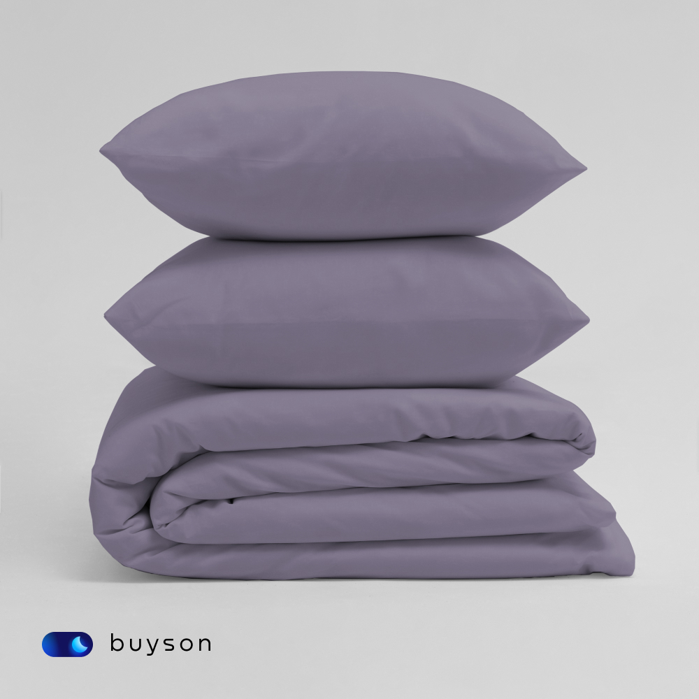 Пододеяльник buyson BuyLive 200x220 см, хлопковый сатин, цвет ежевика - фото 8