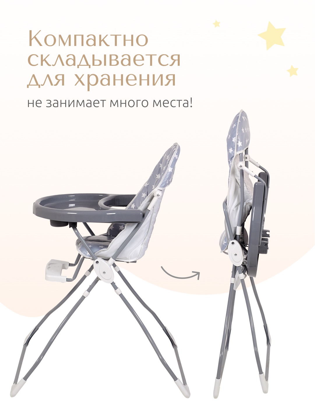Стульчик для кормления InHome Звезды трансформер - фото 6