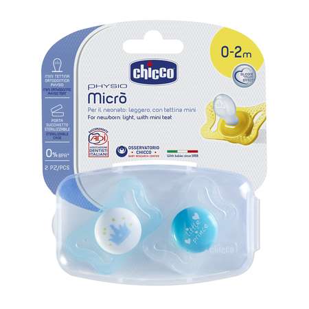 Пустышка Chicco силикон ортодонтическая от 0 мес. 2 шт.