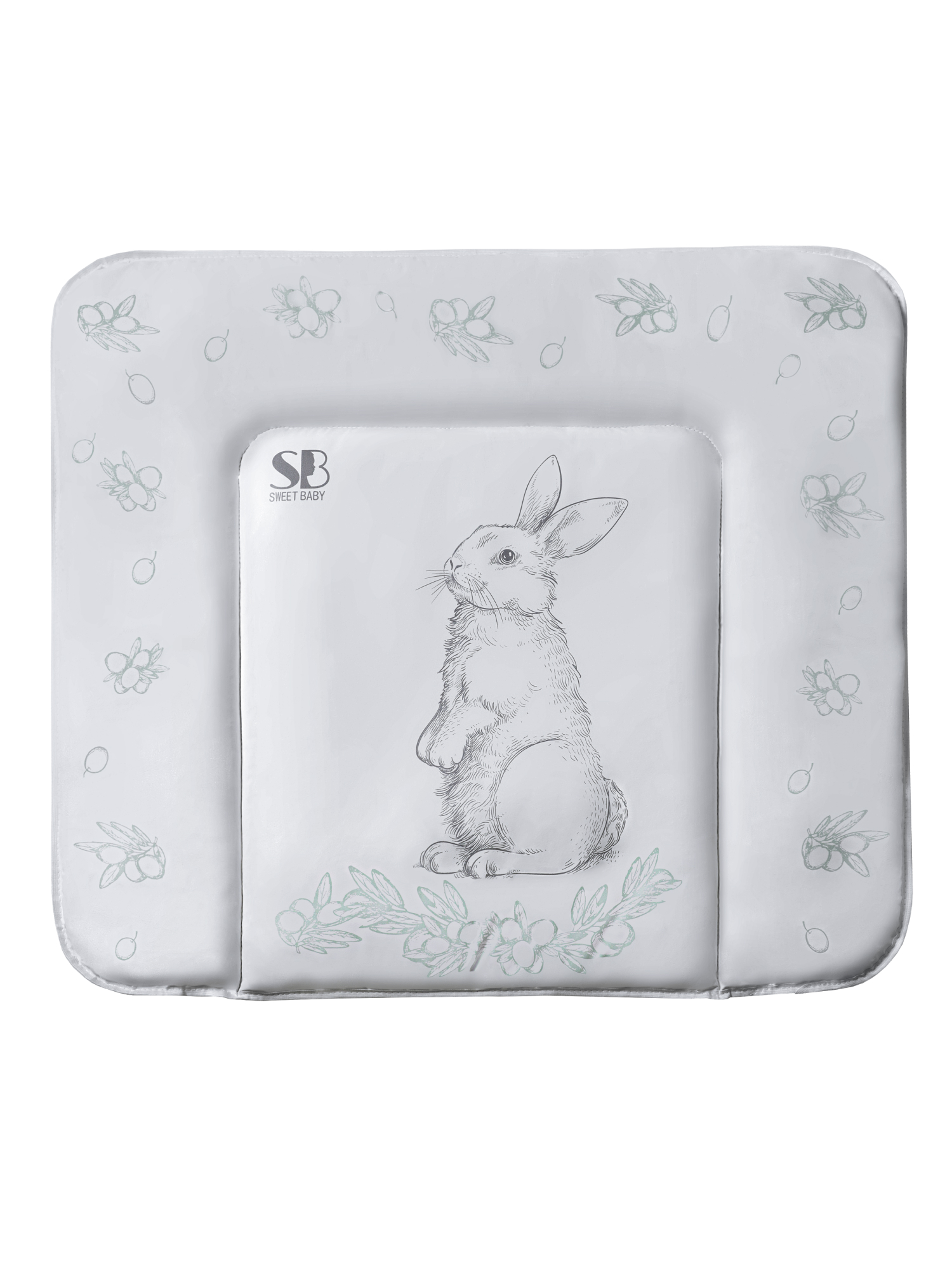 Матрас для пеленания Sweet Baby 80х71 заяц серый оливковый - фото 5