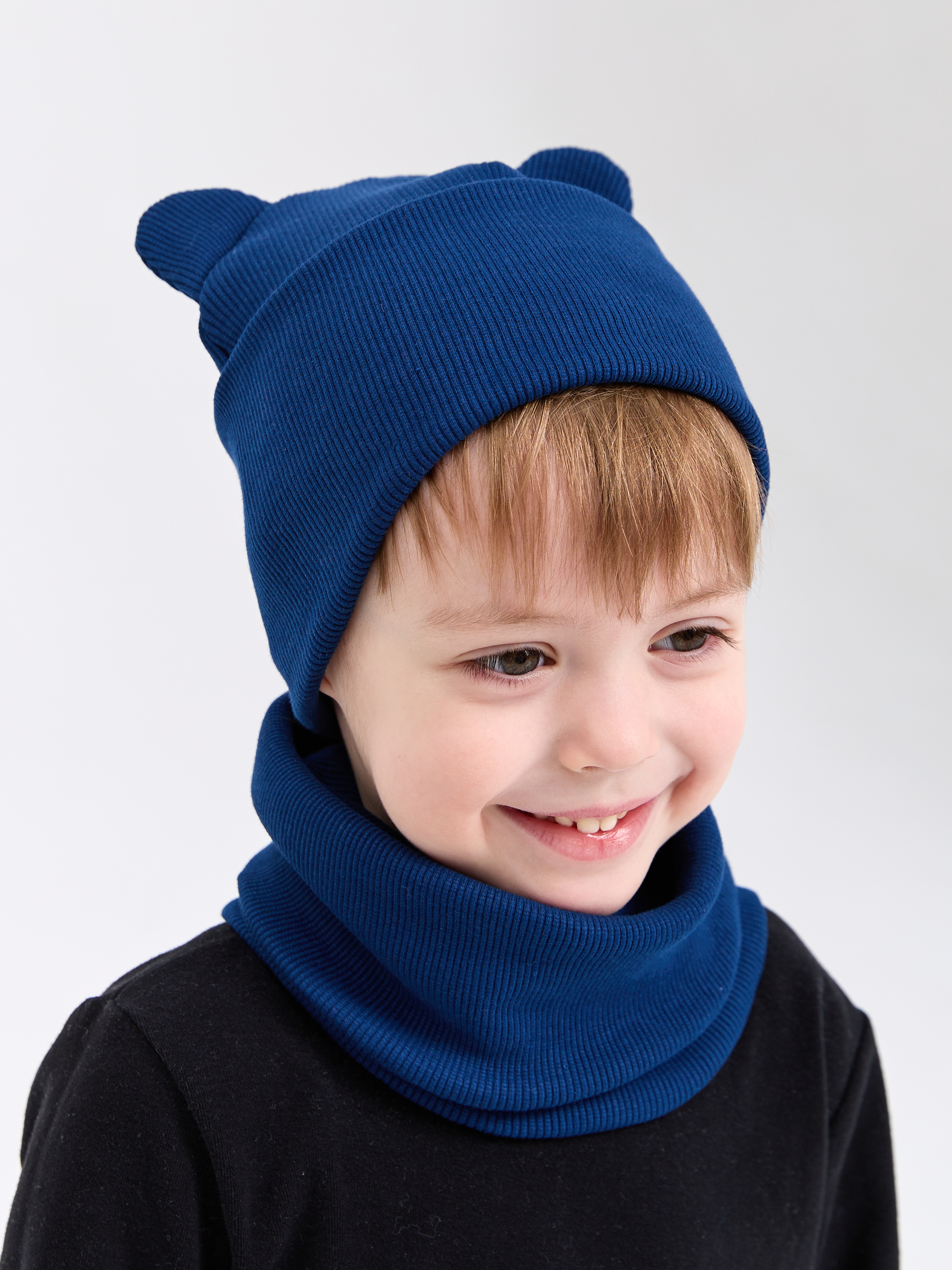 Шапка и снуд Лапушка 0257 тёмно-синий - фото 4