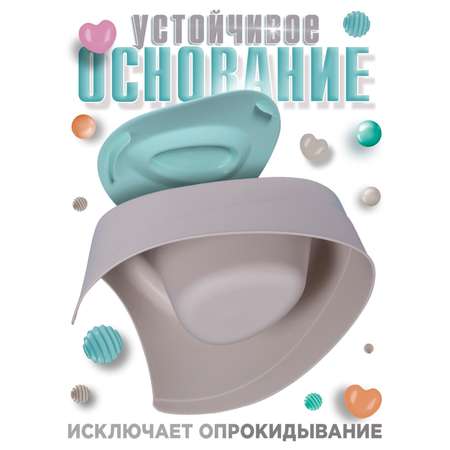 Горшок детский BabyCare Teddy серый-мятный