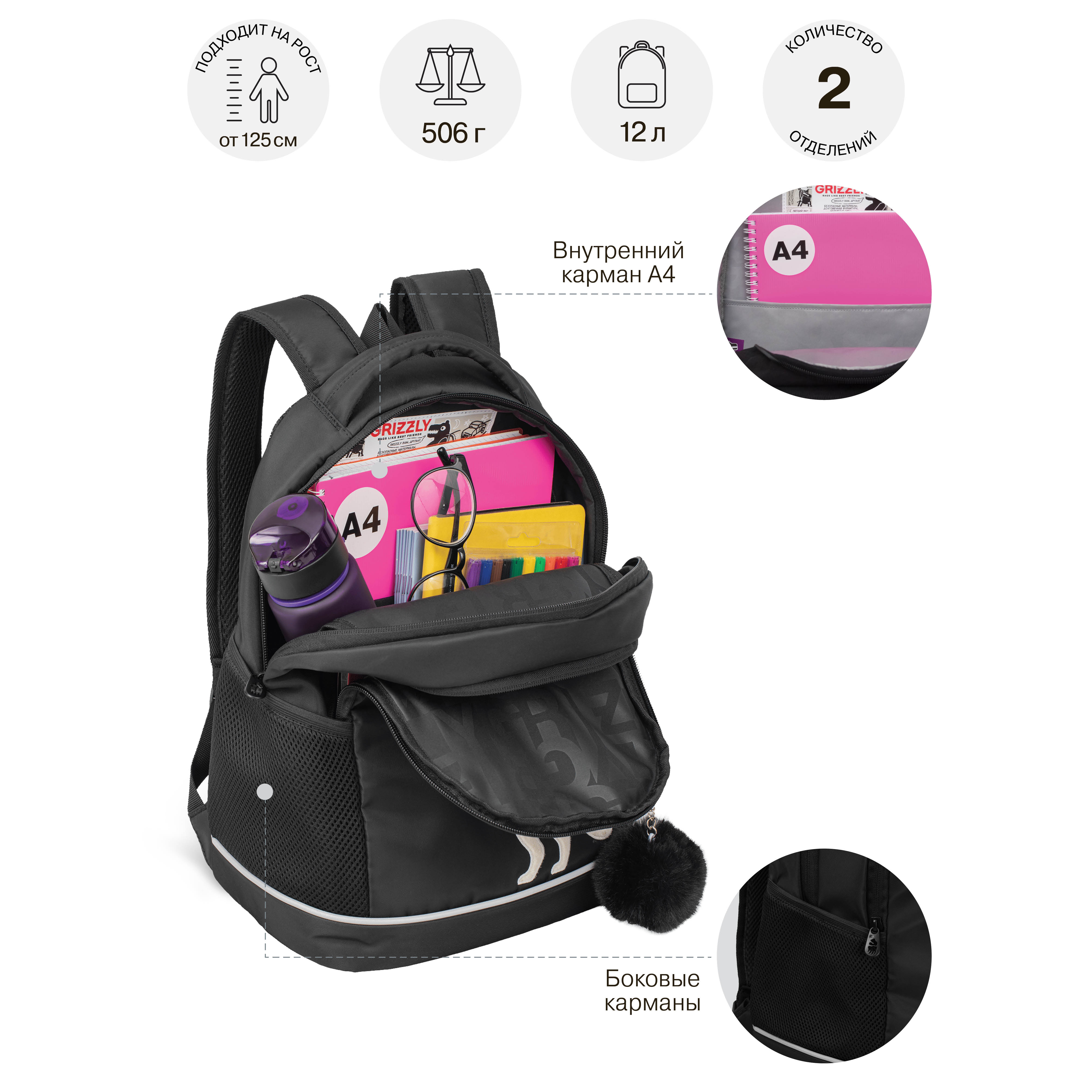 Рюкзак Grizzly для девочки - фото 7