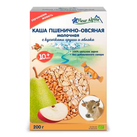 Каша Fleur Alpine пшенично-овсяная груша-яблоко 200г с10месяцев