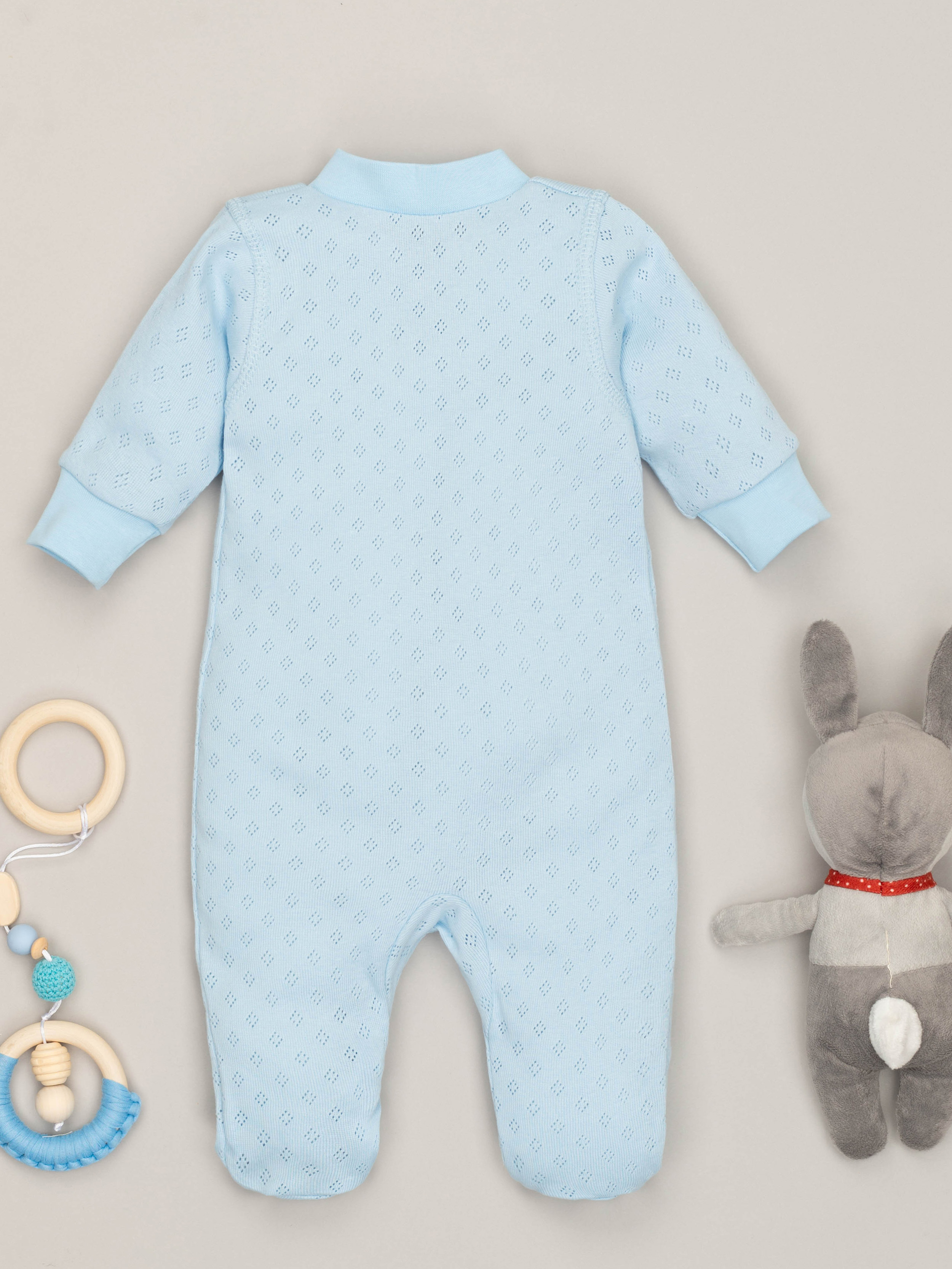 Комбинезон ТРИЯ 1021 ажурная рибана Soft голубой - фото 4