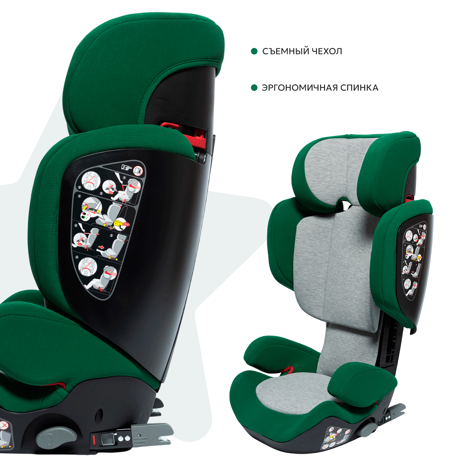 Автокресло Olsson Aurora Fix Sport Green Isofix 2/3 (15-36 кг) - фото 2