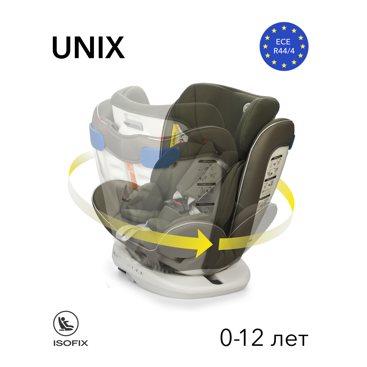 Автокресло Happy Baby Isofix 0+/1/2/3 (0-36 кг) зеленый - фото 1
