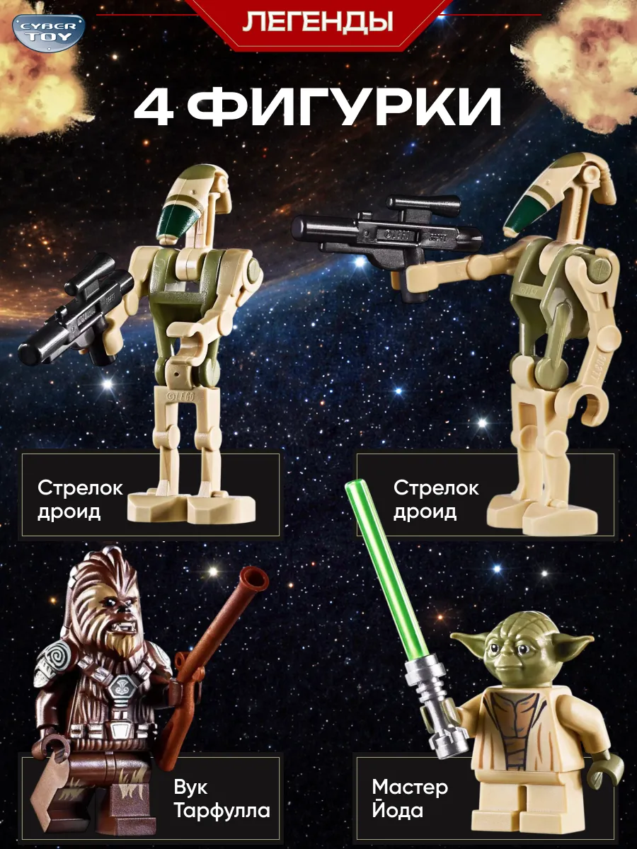 Конструктор CyberToy Истребитель Star Wars Дроид 399 дет. - фото 2