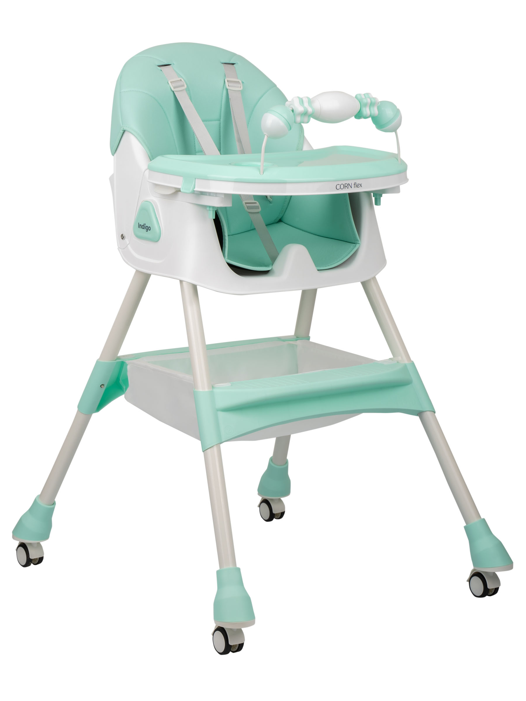 Стульчик для кормления Indigo Corn Flex мятный - фото 1