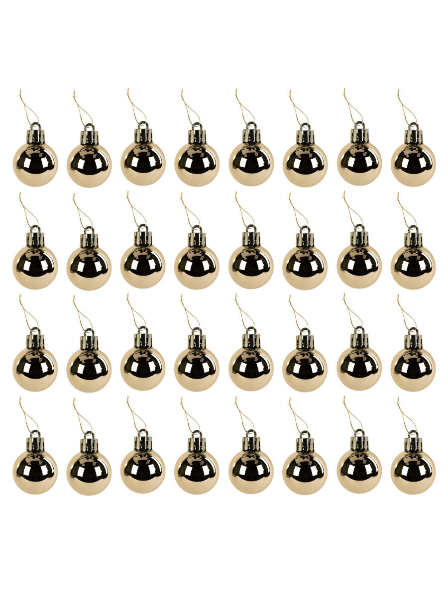 Елочные игрушки шары Золотая сказка маленькие шарики на новогоднюю елку набор 32 штуки - фото 3