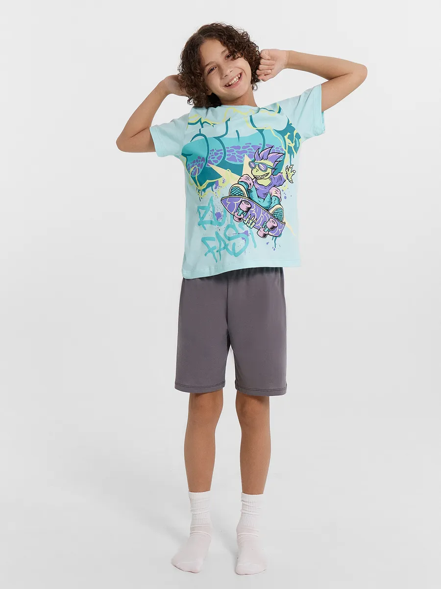 Изображение товара Детская пижама Mark Formelle 104 хлопок футболка и шорты для мальчика
