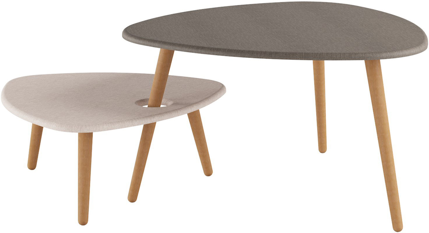 Стол журнальный КАЛИФОРНИЯ МЕБЕЛЬ Стилгрей Серый лен Бежевый лен - фото 1