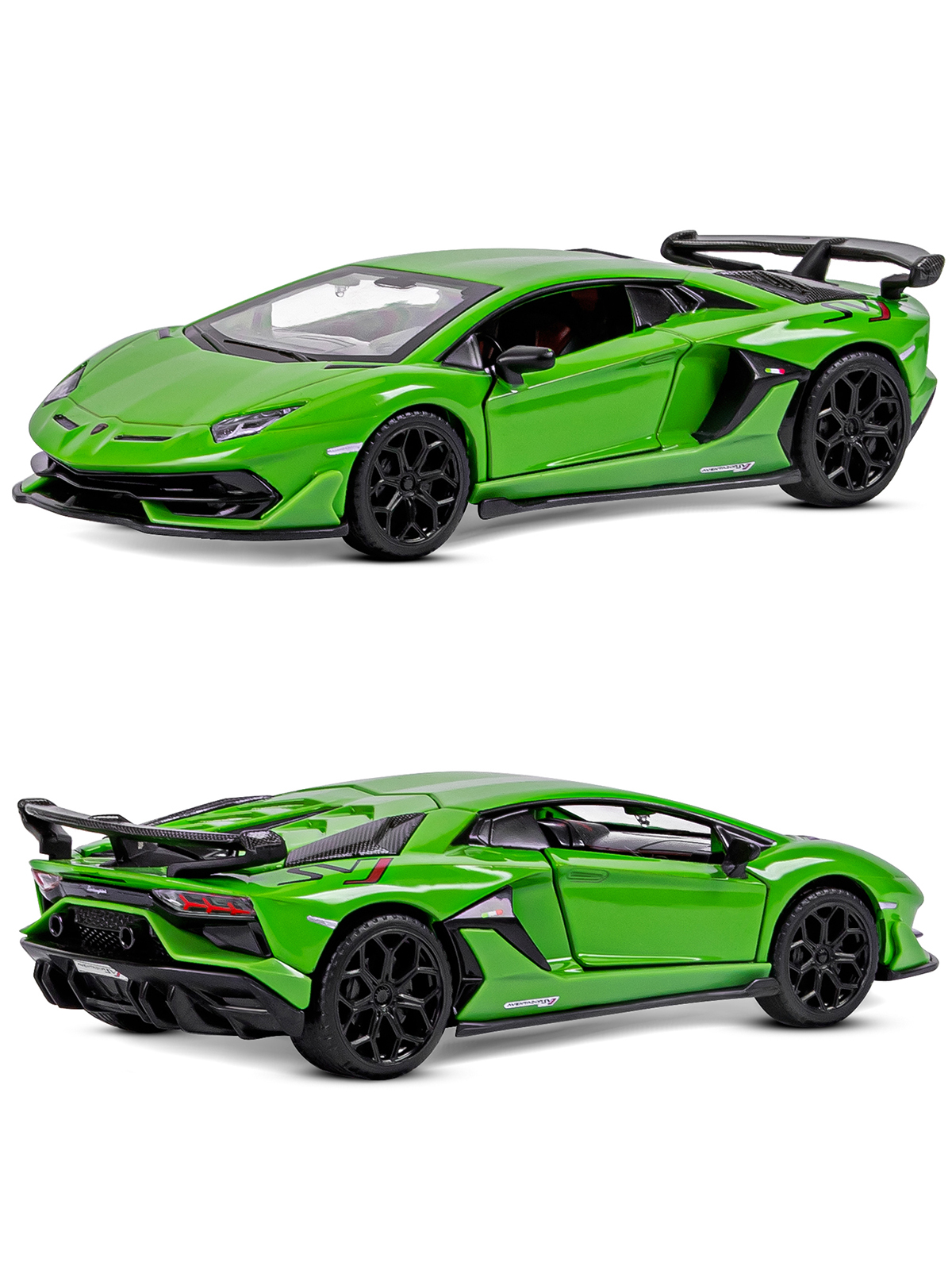 Автомобиль АВТОпанорама Lamborghini Aventador SVJ 1:32 зеленый JB1251408 - фото 7