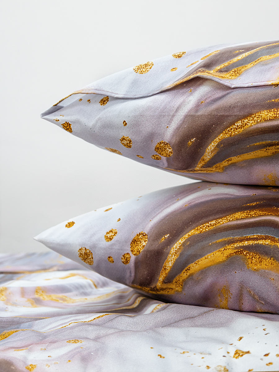 Комплект постельного белья для SNOFF Вэйв сатин полутораспальный 4 предм. - фото 3