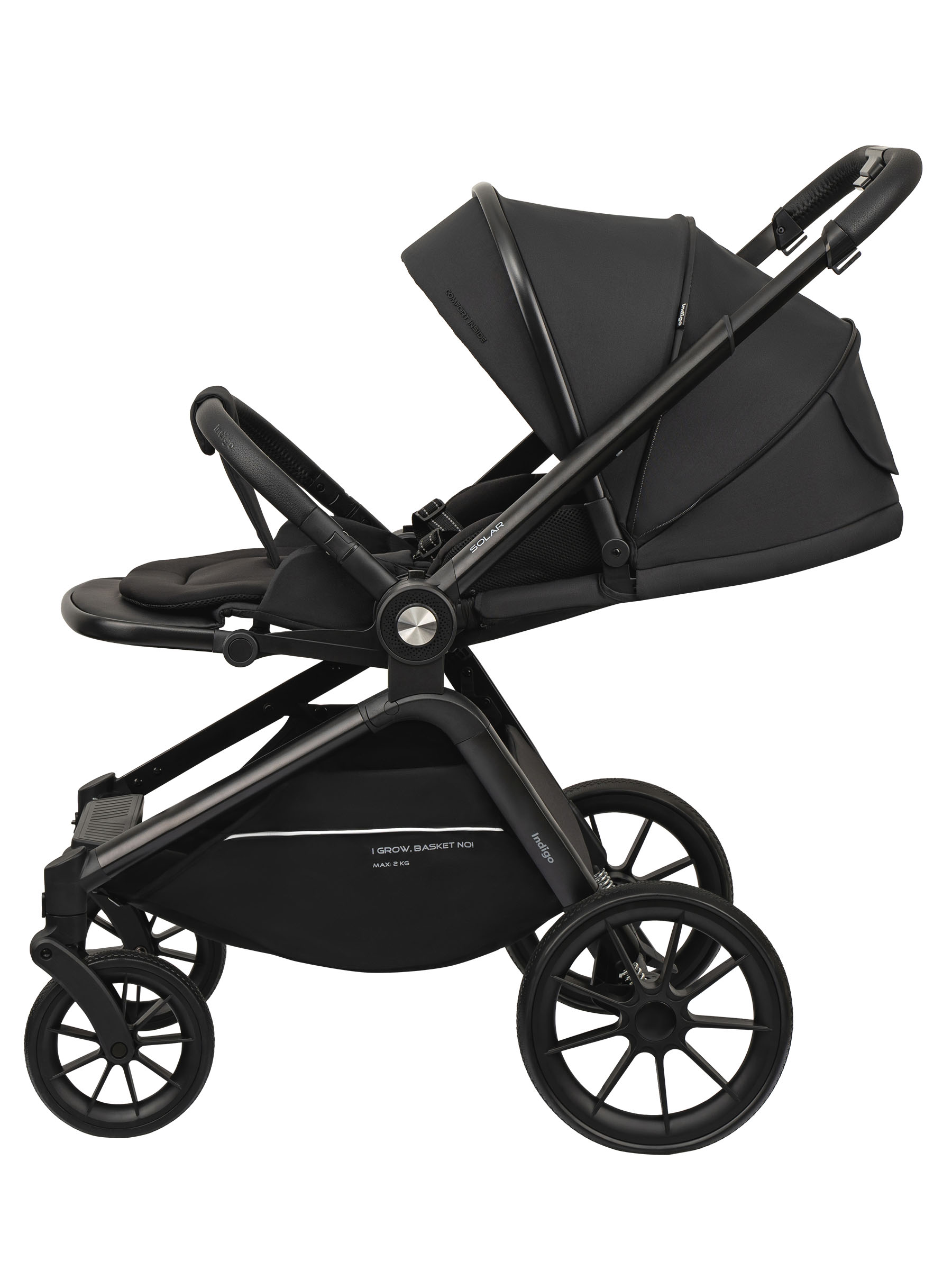 Коляска 2в1 Indigo Solar черный - фото 11
