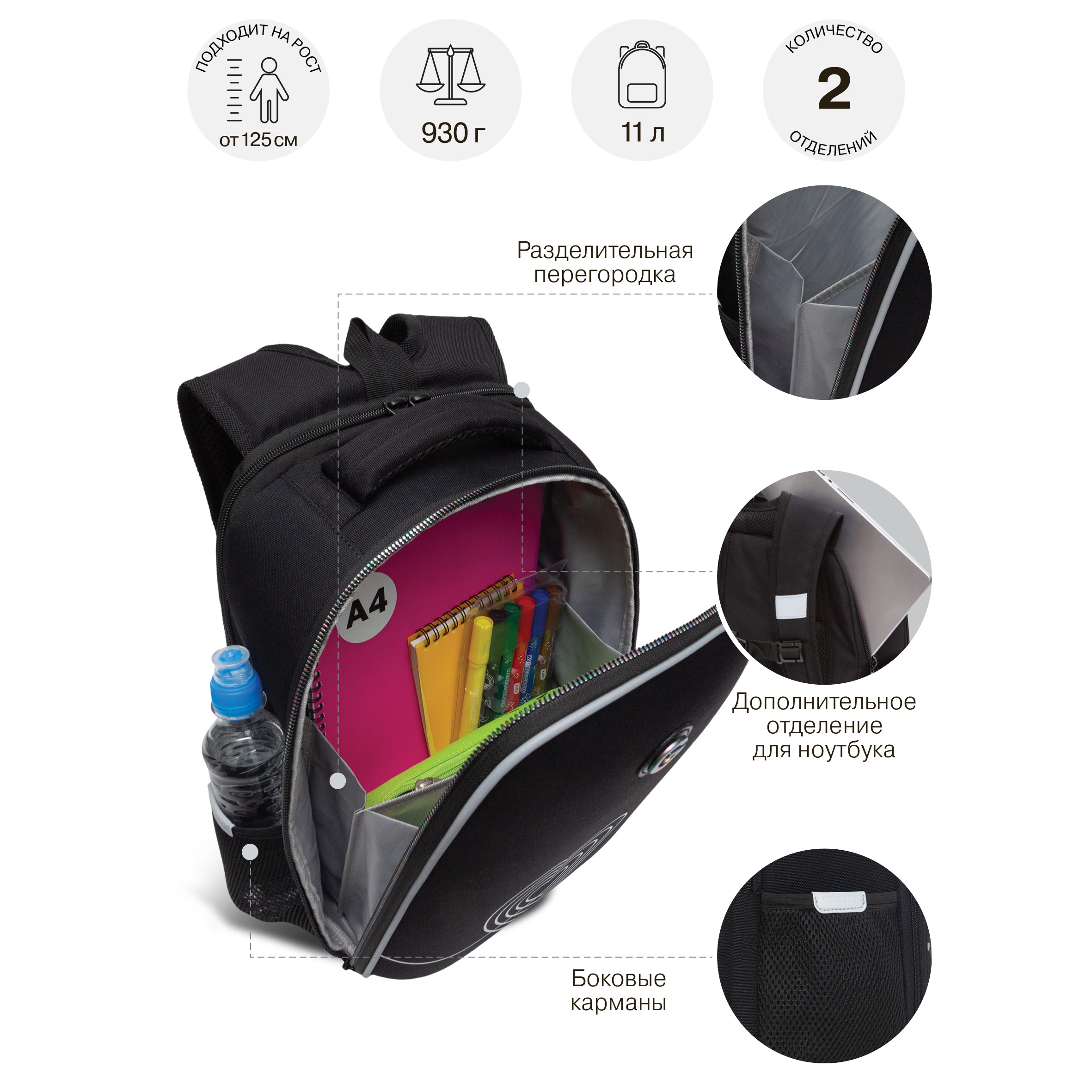 Ранец Grizzly Сердце - фото 8