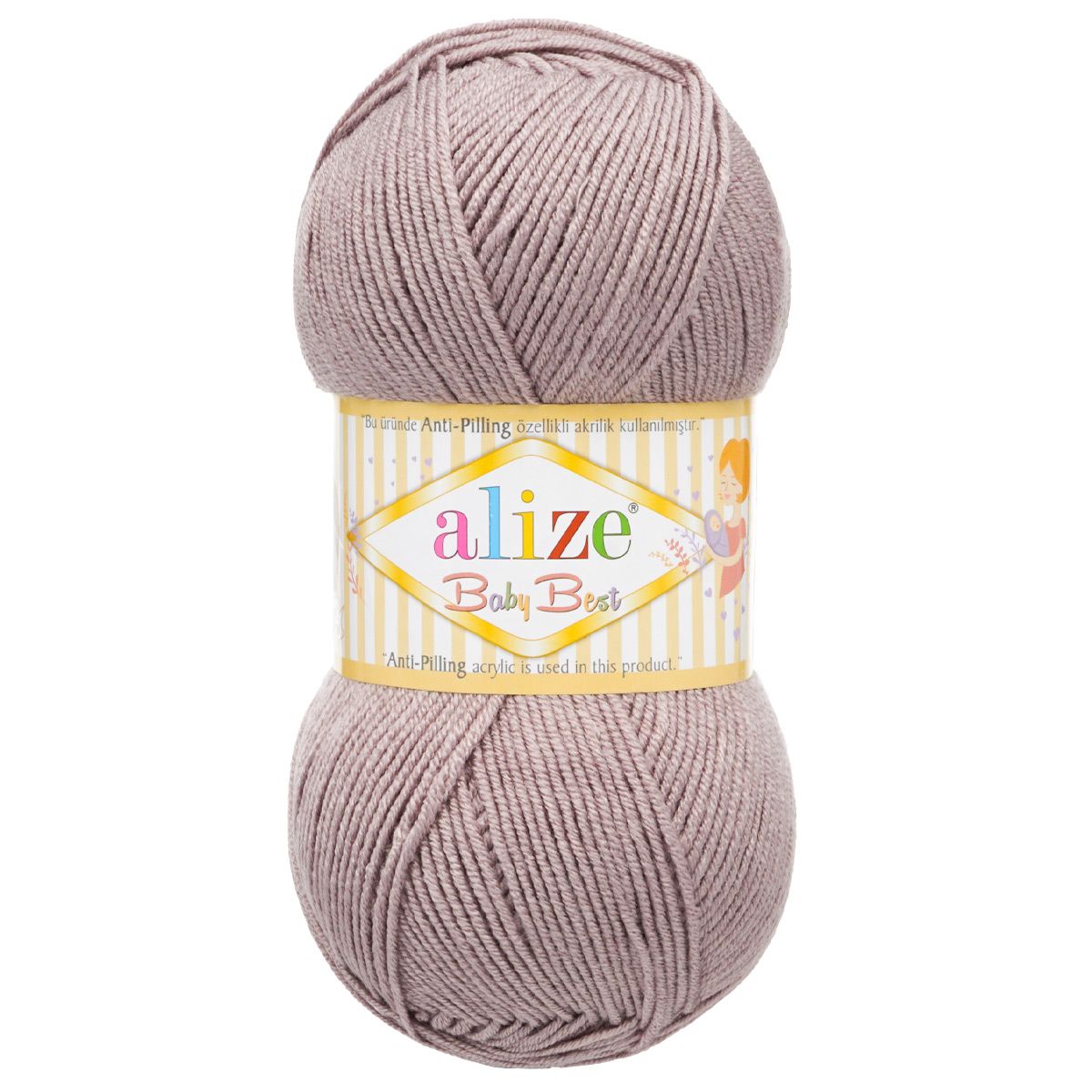 Пряжа для вязания Alize baby best бамбук акрил с эффектом антипиллинг 100 г 240 м 142 серая роза 5 мотков - фото 4