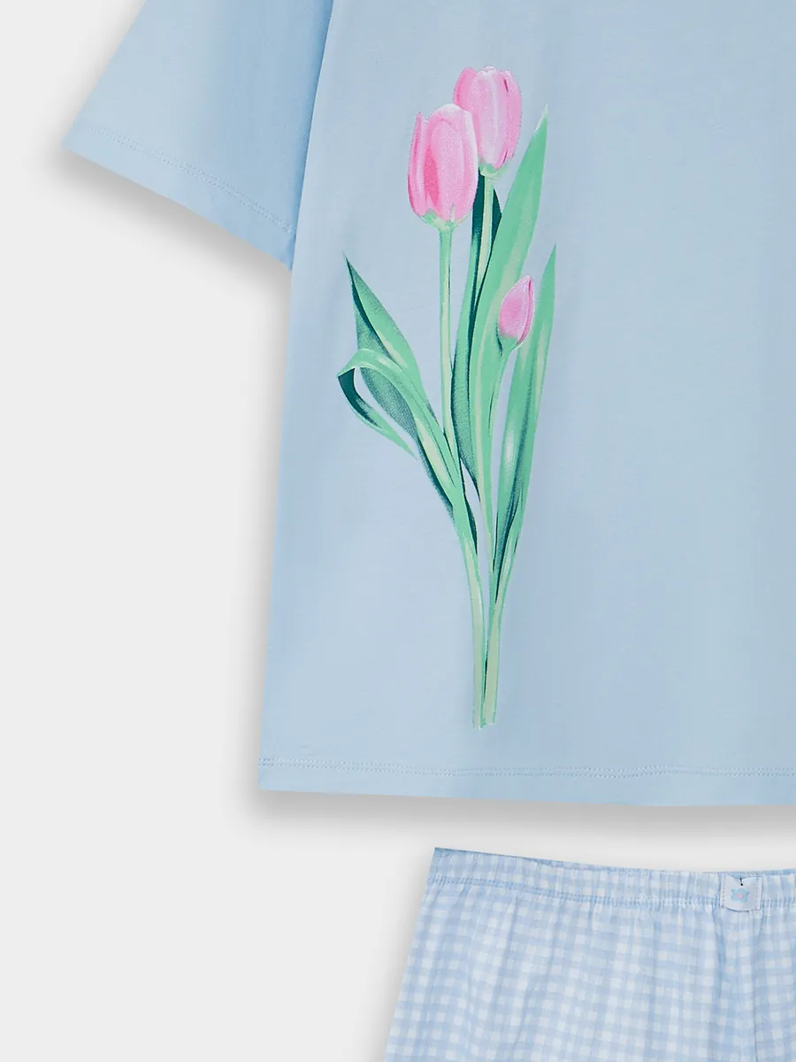 Футболка и шорты Mark Formelle (Марк Формэль) 592591/голубое небо +голубая клетка - фото 9