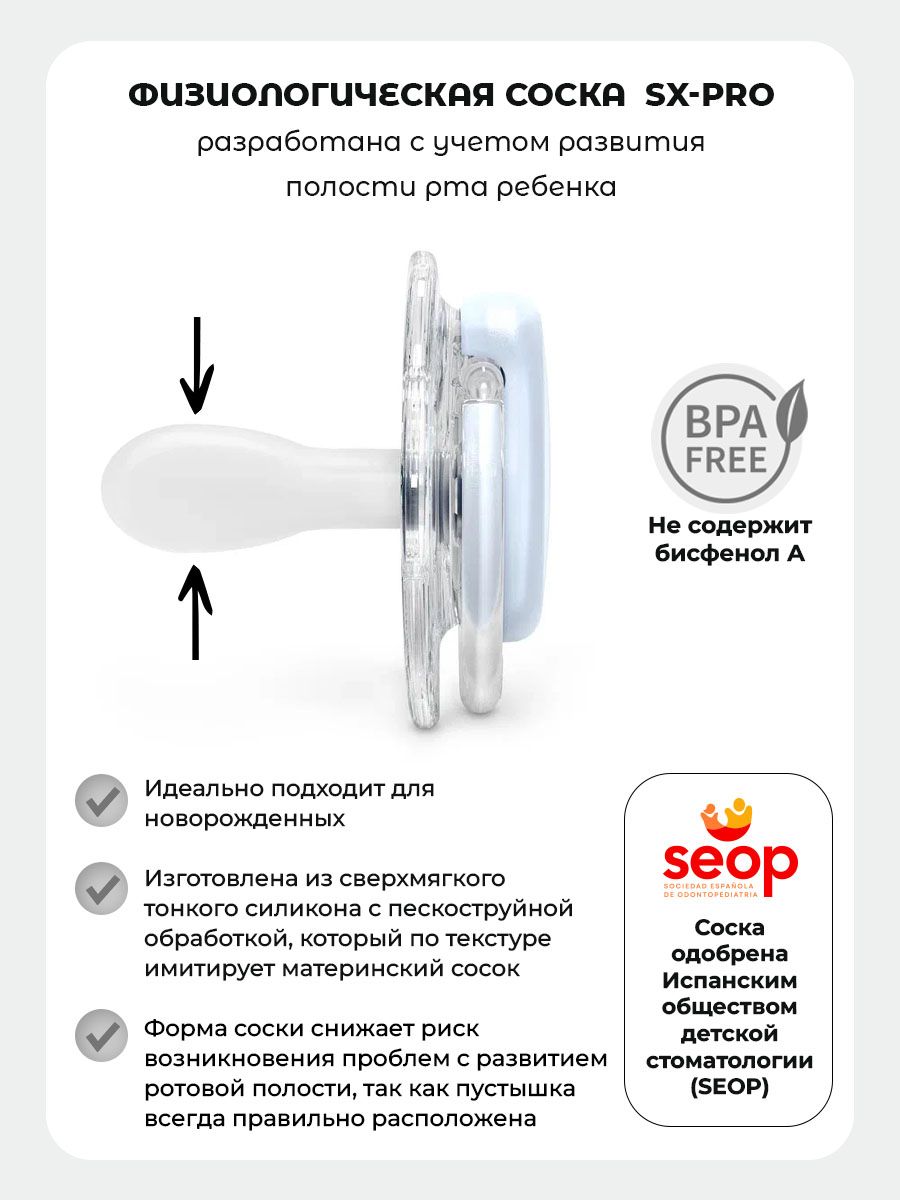 Пустышка Suavinex силикон ортодонтическая от 0 мес. 1 шт. - фото 2