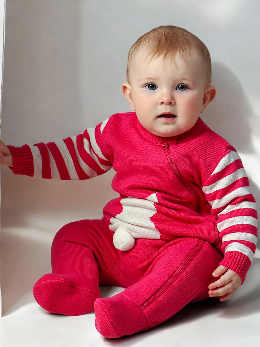 Комбинезон утепленный Linas baby 5282-1-Фуксия_молочный - фото 1