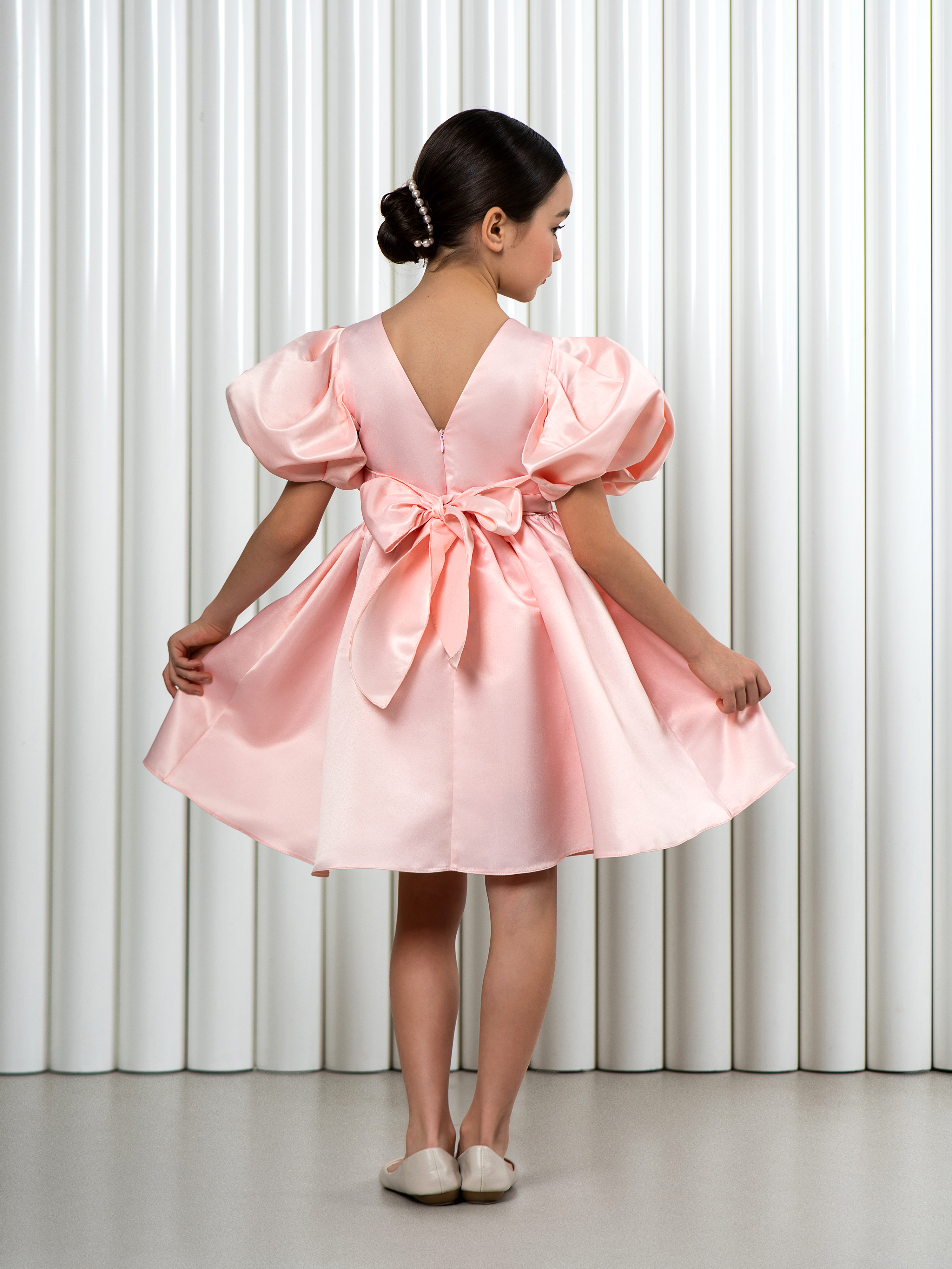 Платье LisaWeta D-143 розовый персик - фото 9