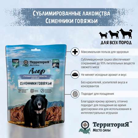 Лакомство для собак Территория Амур 43г семенники говяжьи сублимированные