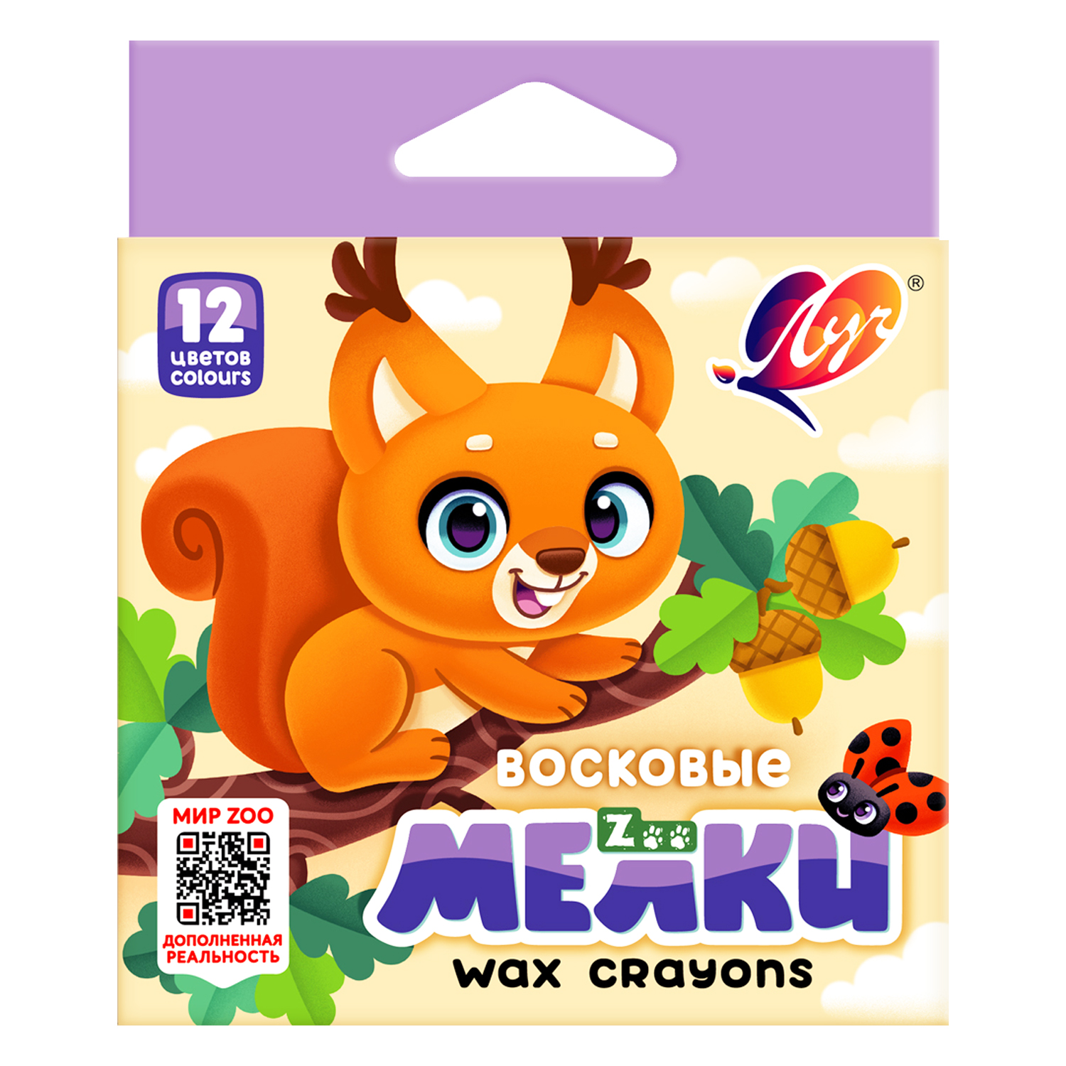 Изображение товара Восковые мелки Луч Зоопарк 12 цветов - яркие и безопасные для детей