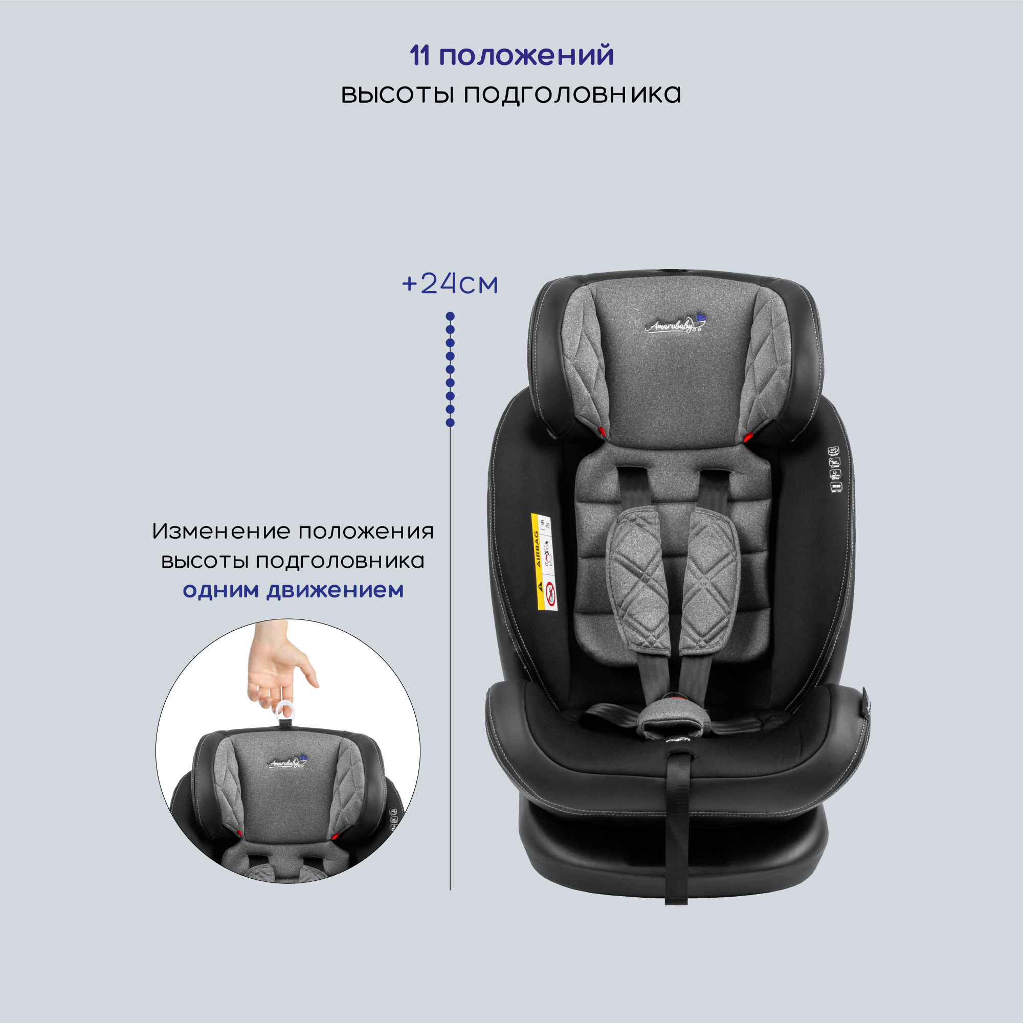 Автокресло Amarobaby ST-3 Isofix 0+/1/2/3 (0-36 кг) - фото 10