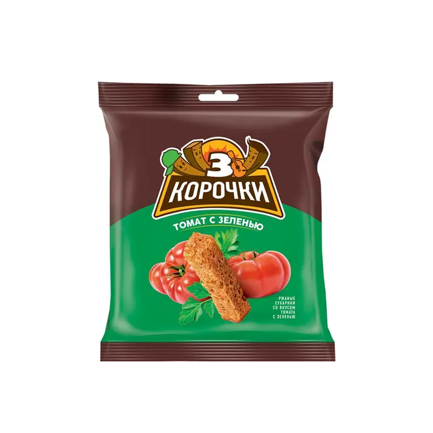 Сухарики 3 Корочки Томат с зеленью 40 г - фото 1