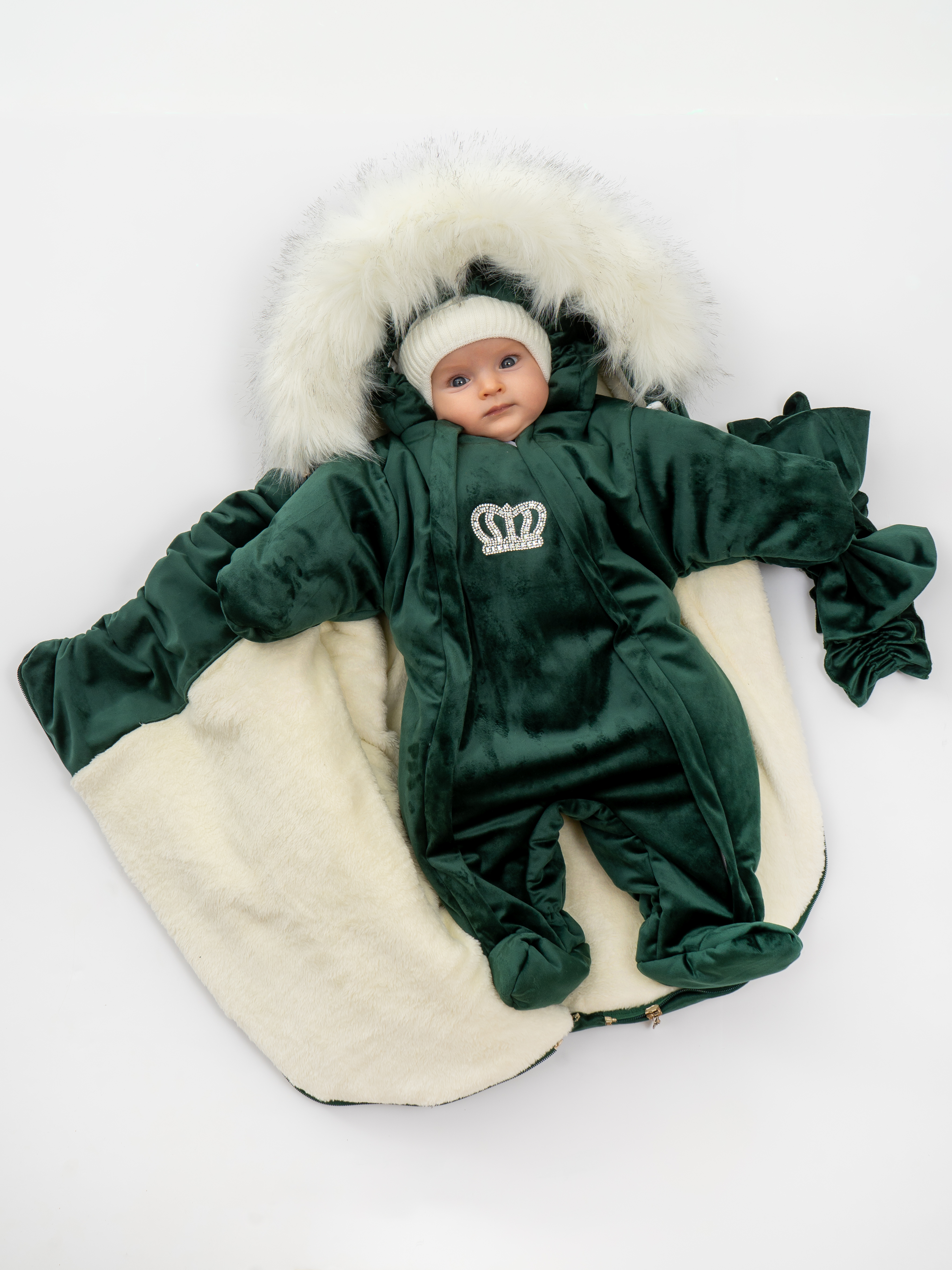 Конверт на выписку ТОСЯ БОСЯ Корона зеленый - фото 5