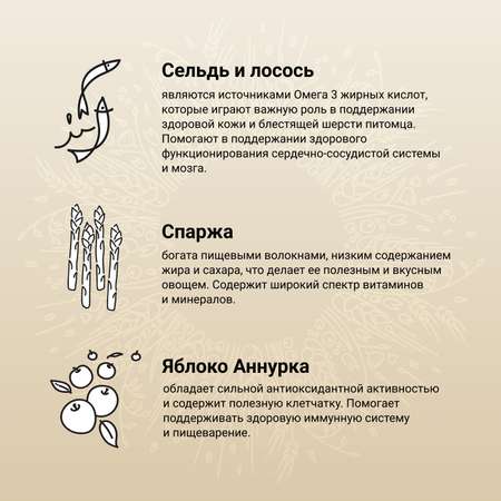 Корм для собак Craftia Natura 640г взрослых средних и крупных пород из лосося и сельди сухой
