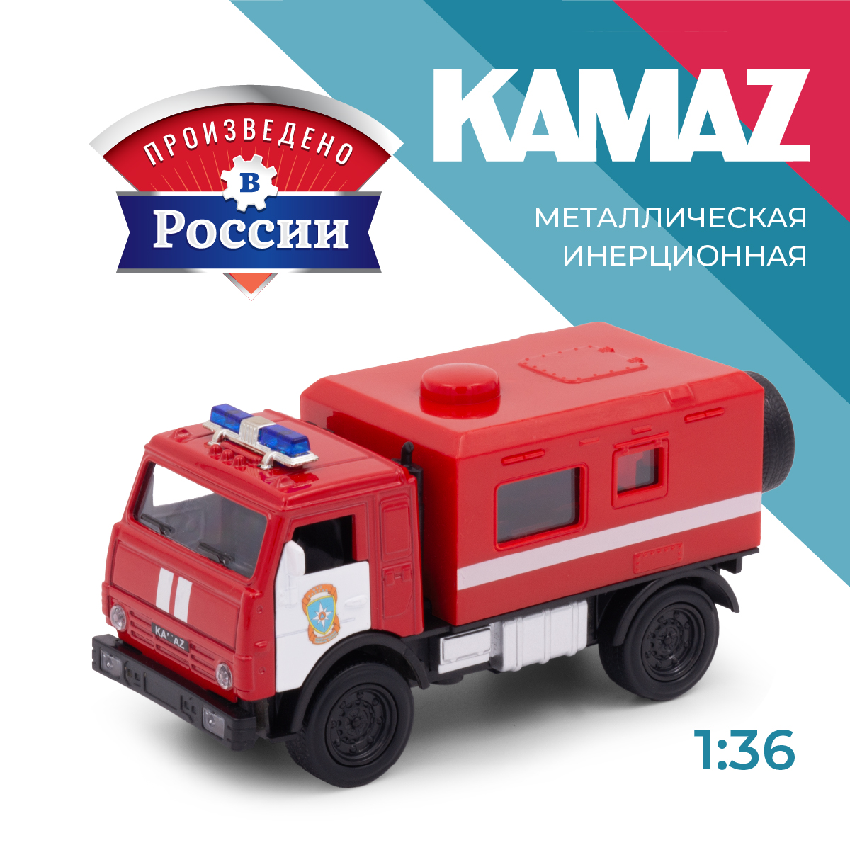 Пожарная машина КАМАЗ Камаз/Kamaz 1:34 в ассортименте 39332 - фото 1