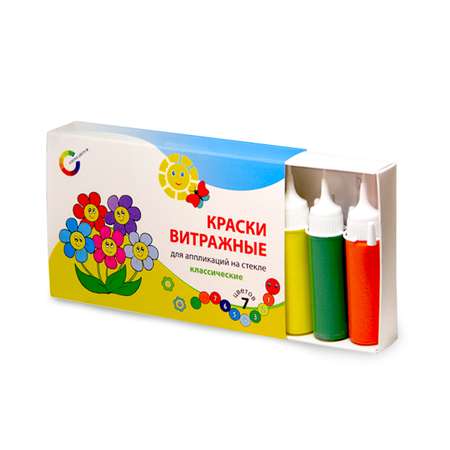 Краски витражные АЗБУКА ЦВЕТА 7 цв.