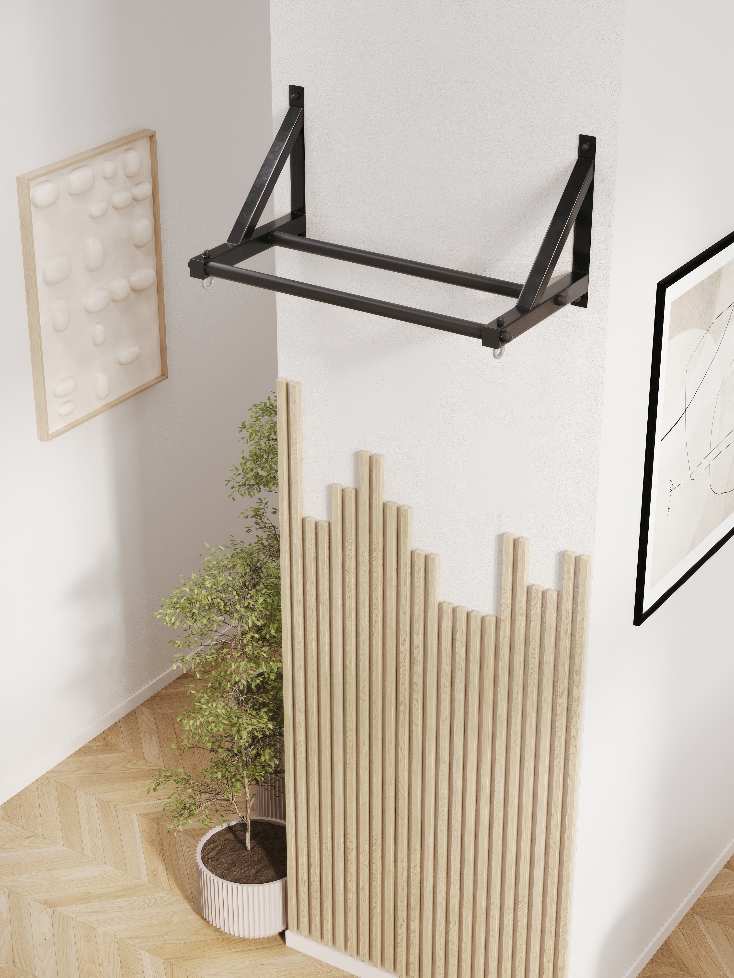 Турник настенный BORABO 2 хвата Классик Pro прорезиненные хваты - фото 2