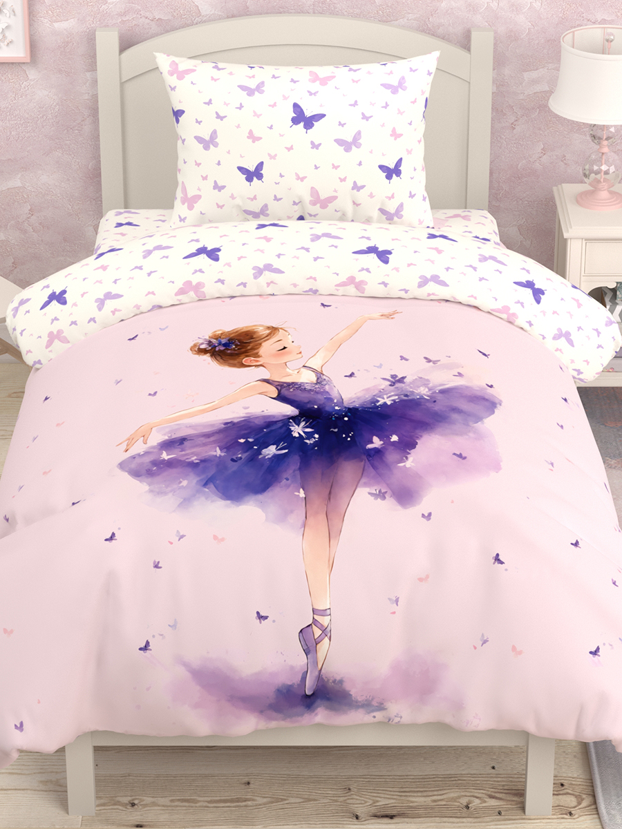 Комплект постельного белья BRAVO kids dreams Балерина поплин полутораспальный 3 предм. - фото 1