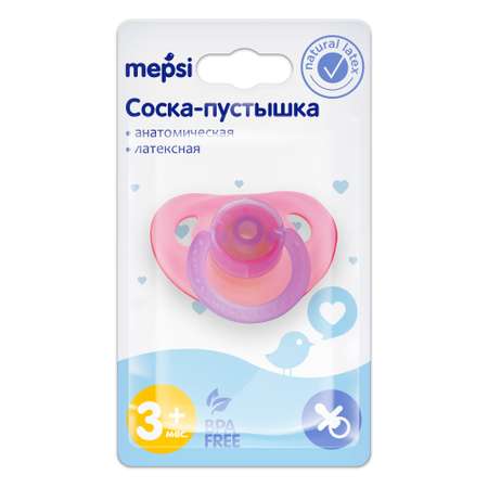 Пустышка Mepsi анатомическая от 3 мес. в ассортименте