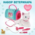 Мягкая игрушка детская Fluffy Family Котенок с переноской Ветеринар
