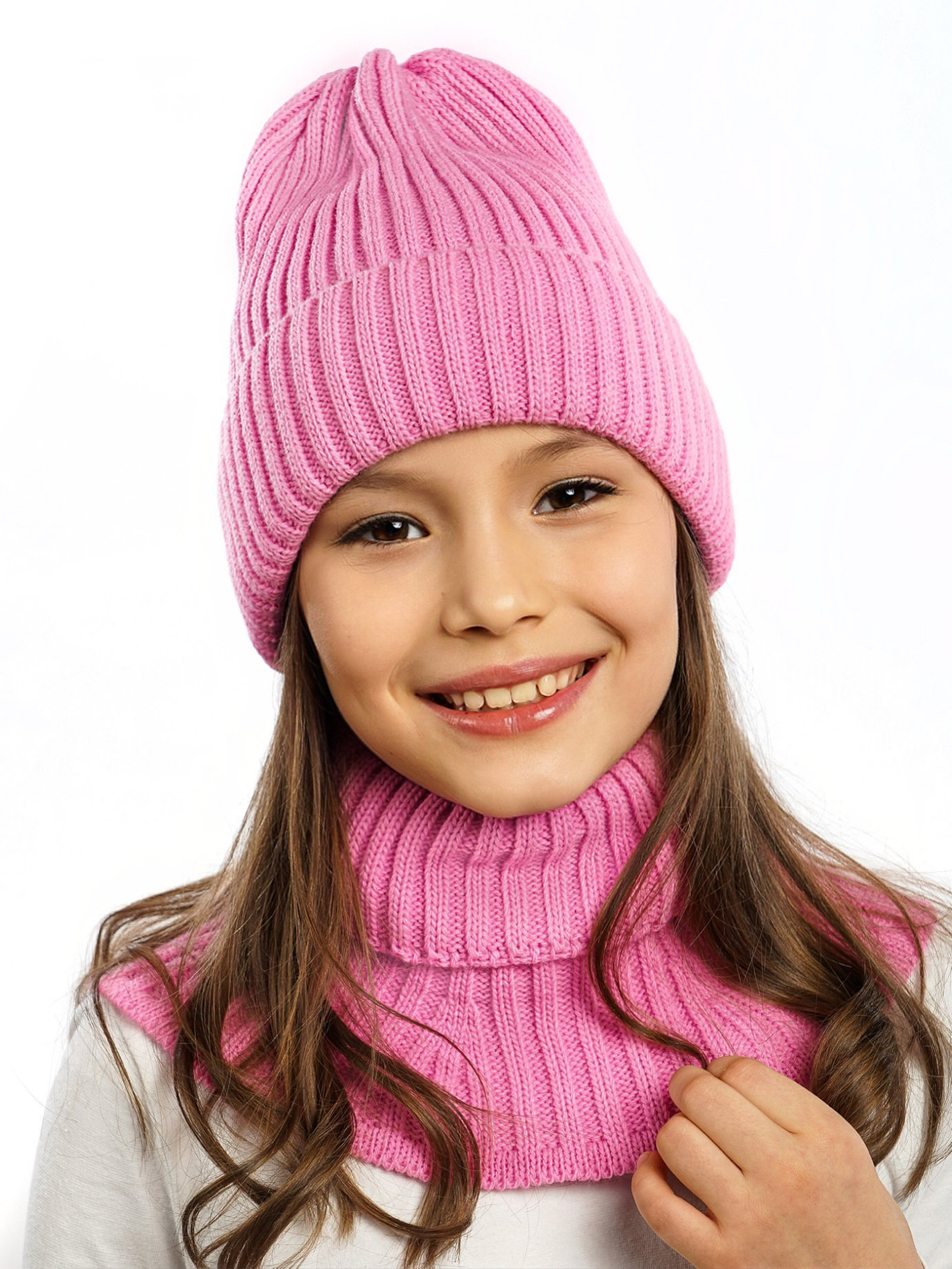 Шапка и снуд ПриКиндер U-W_233979 Цвет: Ярко-розовый - фото 9