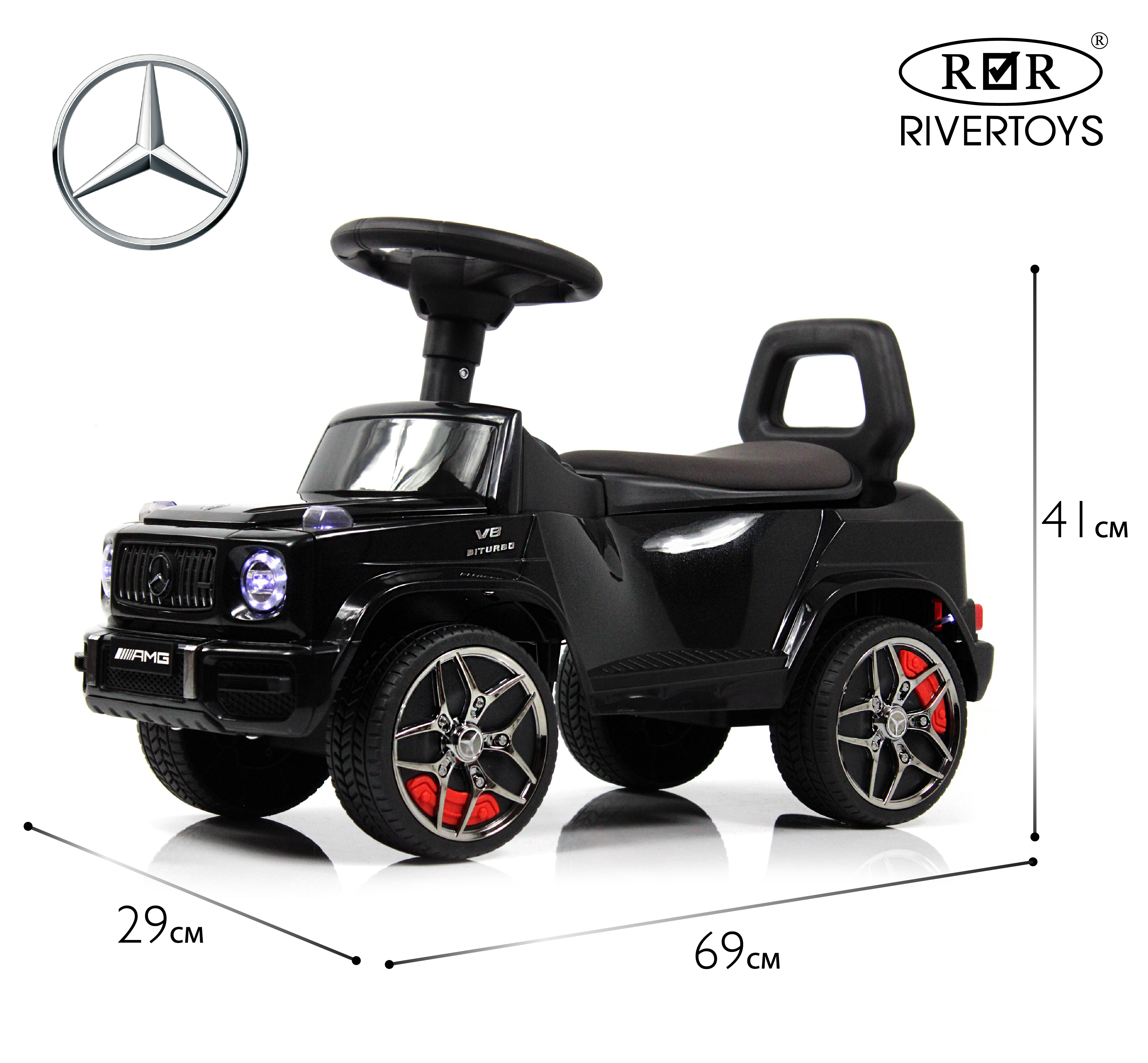 Каталка RIVERTOYS Mercedes-BenzG63 Black Diamond черный - фото 1