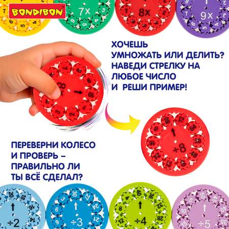 Настольная игра Bondibon МАТЕМАТИЧЕСКИЕ КОЛЁСИКИ