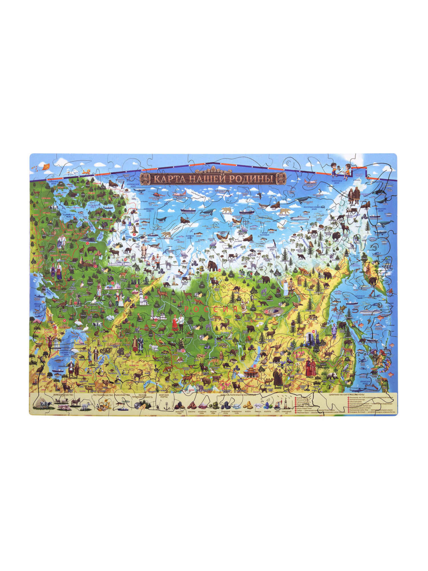 Пазл Globen карта России деревянный - фото 6