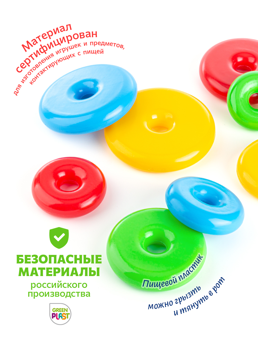 Игрушка Green Plast пирамидка Животные Заяц - фото 5