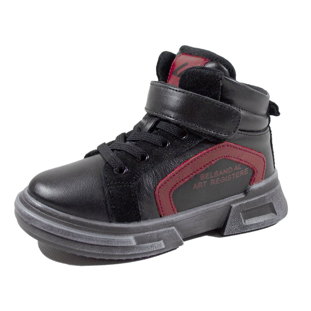 Ботинки Europen F-10402-СВ EUROPEN Кроссовки для мальчика,черно-красный - фото 1
